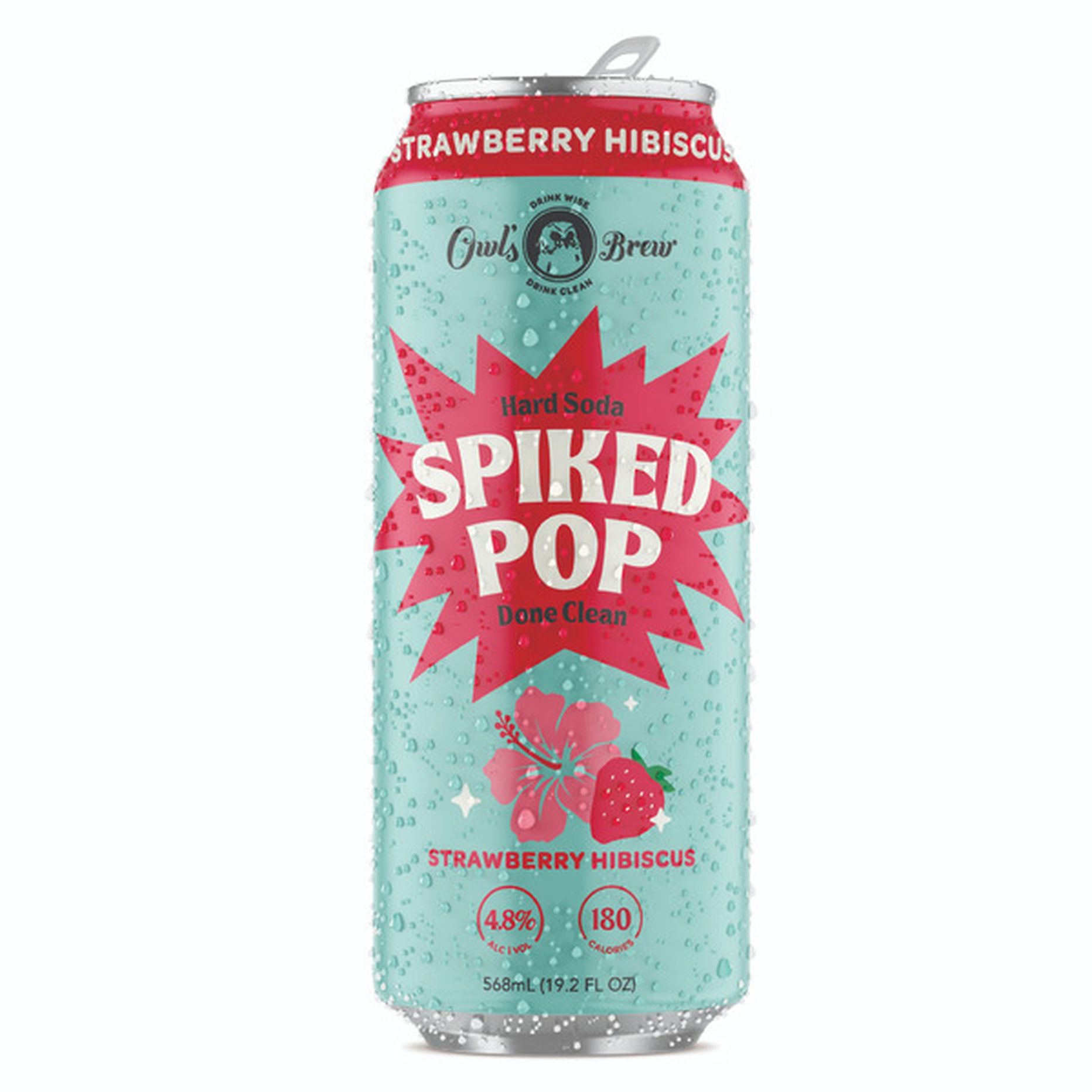 Owl's Brew Strawberry Hibiscus Spiked Pop